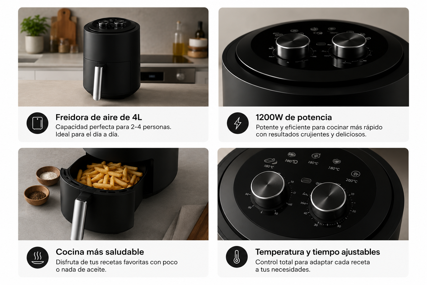 Freidora de aire 4L 1200w