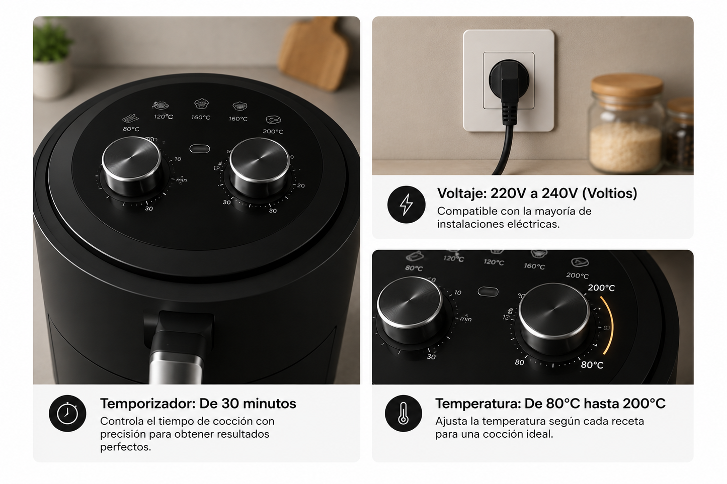 Freidora de aire 4L 1200w